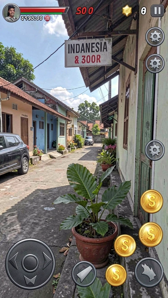 rawontoto - Tangkapan layar menampilkan dashboard permainan yang dinamis.